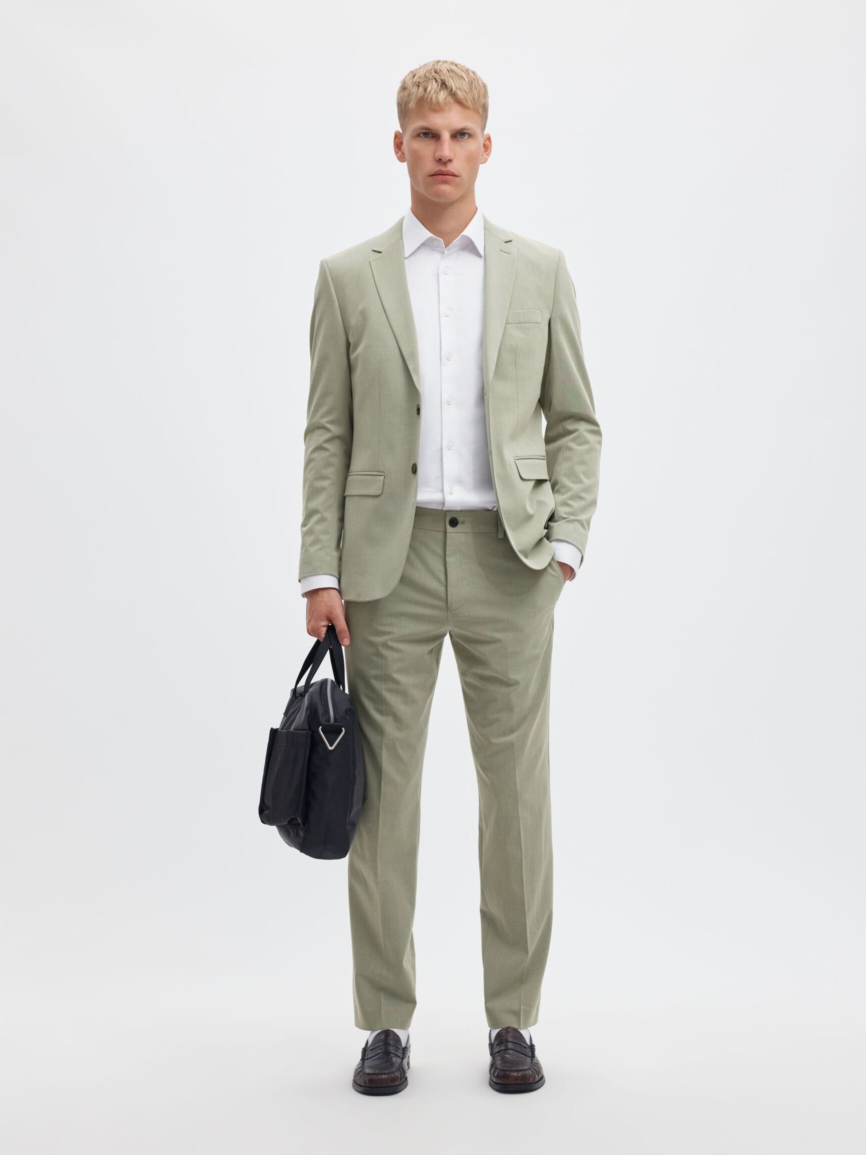 VISKOSEMIX SLIM FIT BLAZER, Aqua Gray, highres