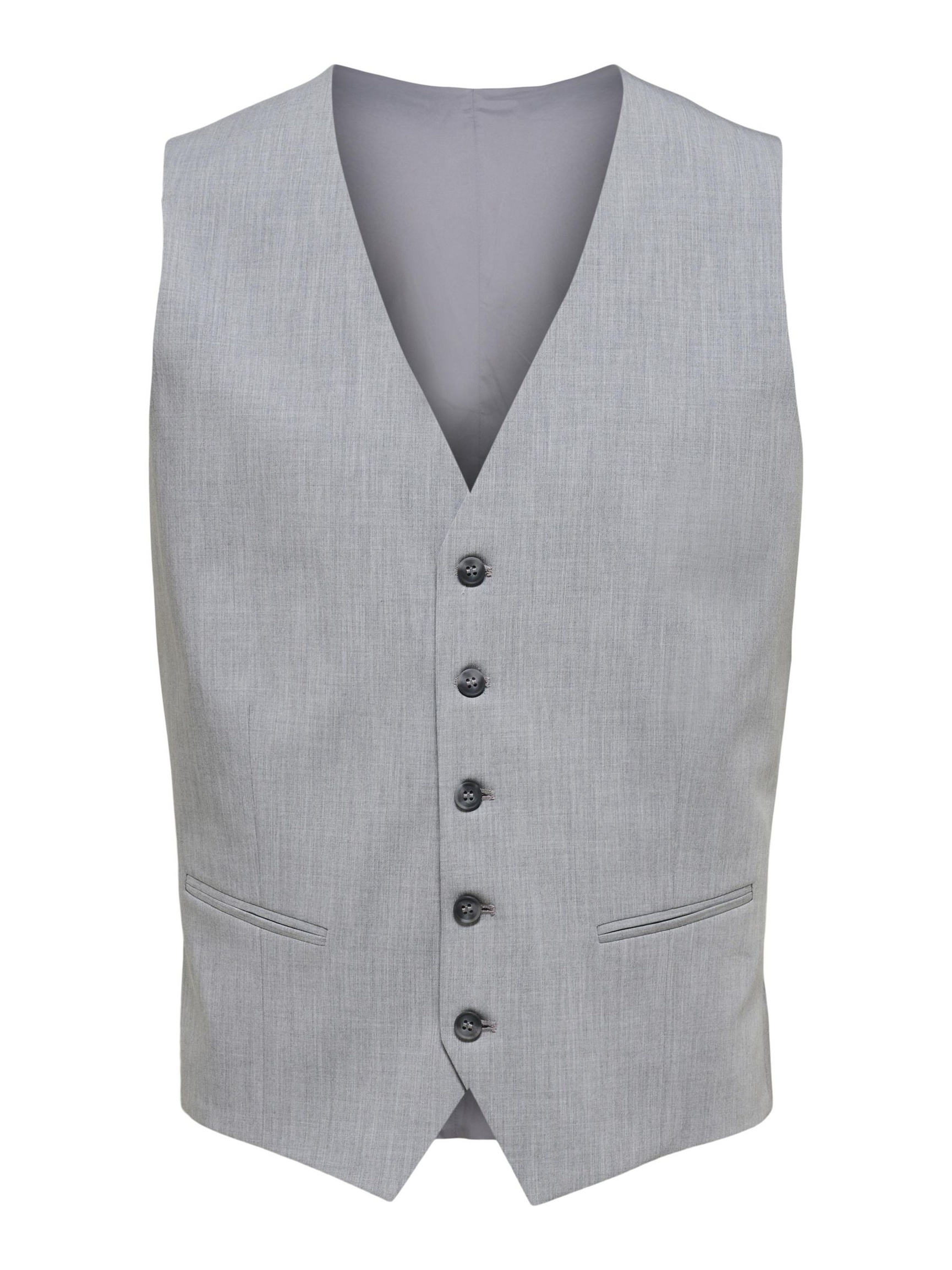 VISKOSEMIX SLIM FIT WESTE, Light Grey Melange, highres