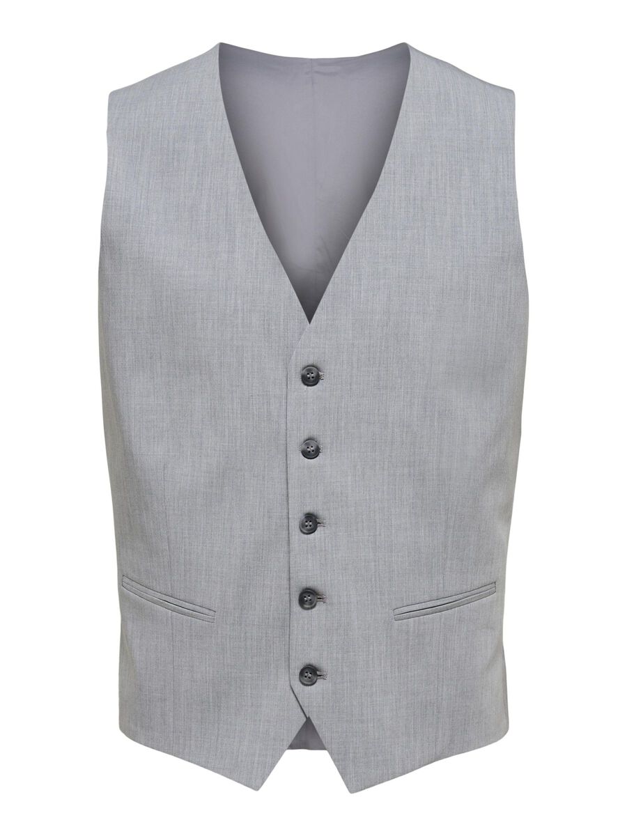 Selected VISKOSEMIX SLIM FIT WESTE, Light Grey Melange, highres - 16089406_LightGreyMelange_001.jpg