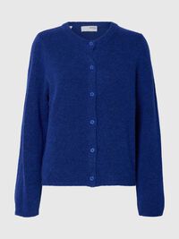 ULDBLANDING STRIKKET CARDIGAN, Dazzling Blue, highres