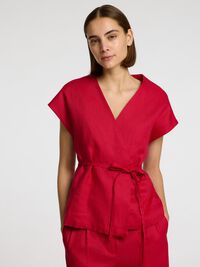 100% LEINEN TANKTOP, Savvy Red, highres