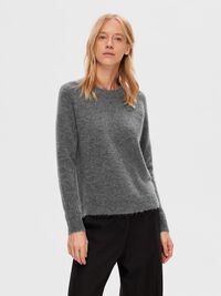 LANGE MOUWEN TRUI, Medium Grey Melange, highres