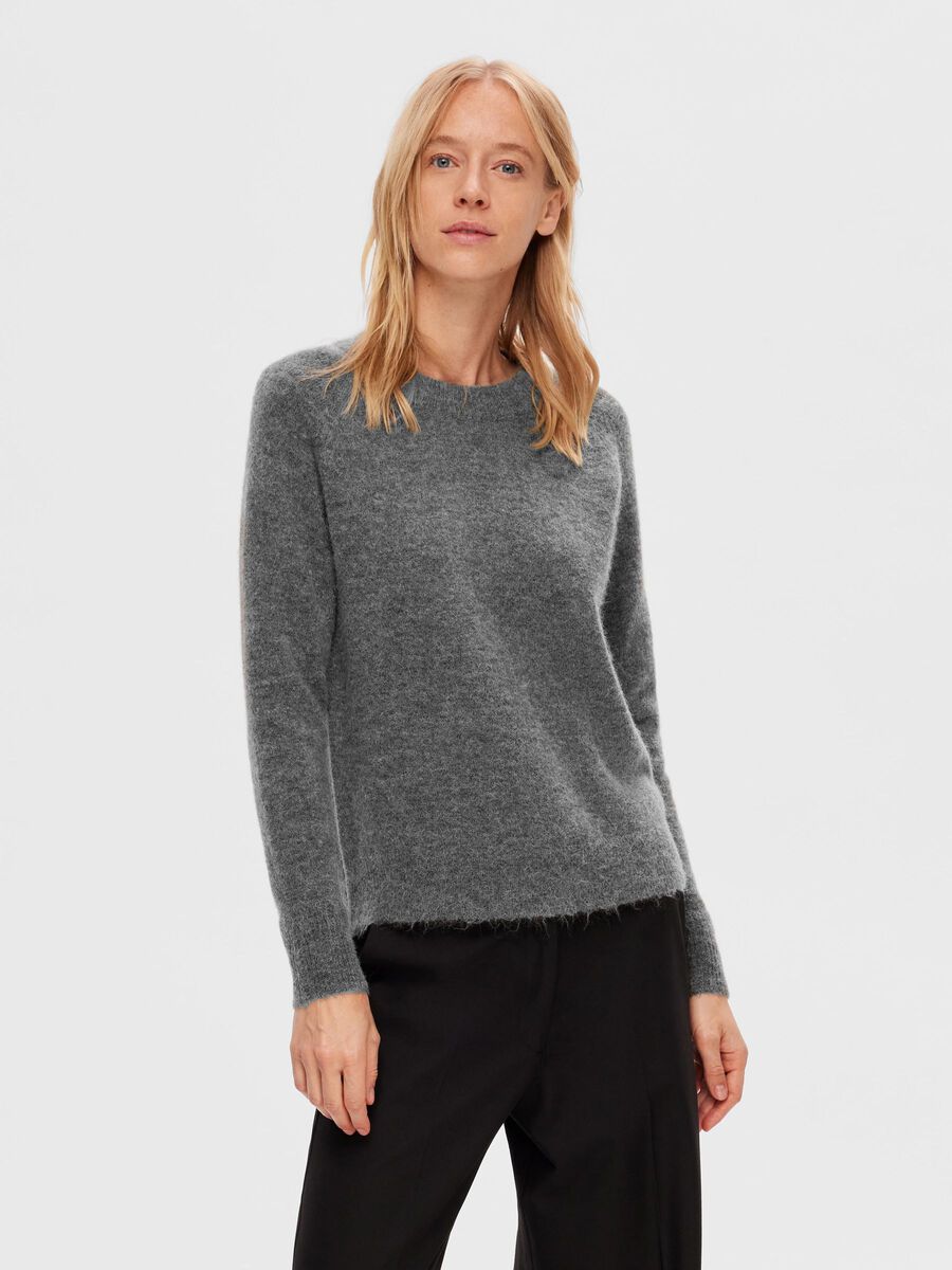 Selected LONG-SLEEVED KNITTED JUMPER, Medium Grey Melange, highres - 16074482_MediumGreyMelange_003.jpg