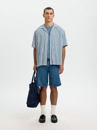 PRINTED SHORT SLEEVED SHIRT, Blue Mirage, highres