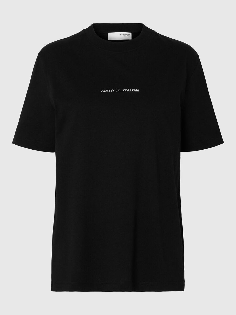 Selected PRINTED RELAXED FIT T-SHIRT, Black, highres - 16097306_Black_1175760_001.jpg