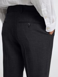 SLIM FIT SUIT TROUSERS, Black, highres