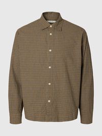 RELAXED FIT LONG SLEEVED SHIRT, Chocolate Torte, highres