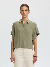 CROPPED SHORT SLEEVED SHIRT, Vetiver, highres