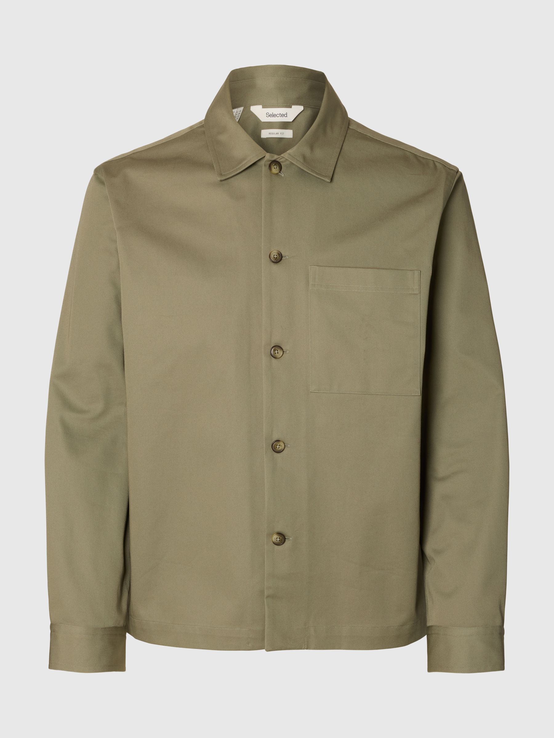 REGULAR FIT TWILL OVERSHIRT, Vetiver, highres