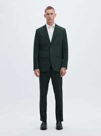 VISCOSE BLEND SLIM FIT BLAZER, Forest Night, highres