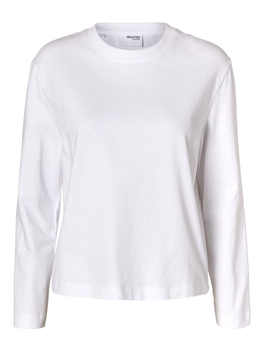 Selected LONG-SLEEVED BOXY T-SHIRT, Bright White, highres - 16092523_BrightWhite_001.jpg