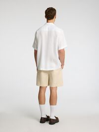 100% LINNEN OVERHEMD MET KORTE MOUWEN, White, highres