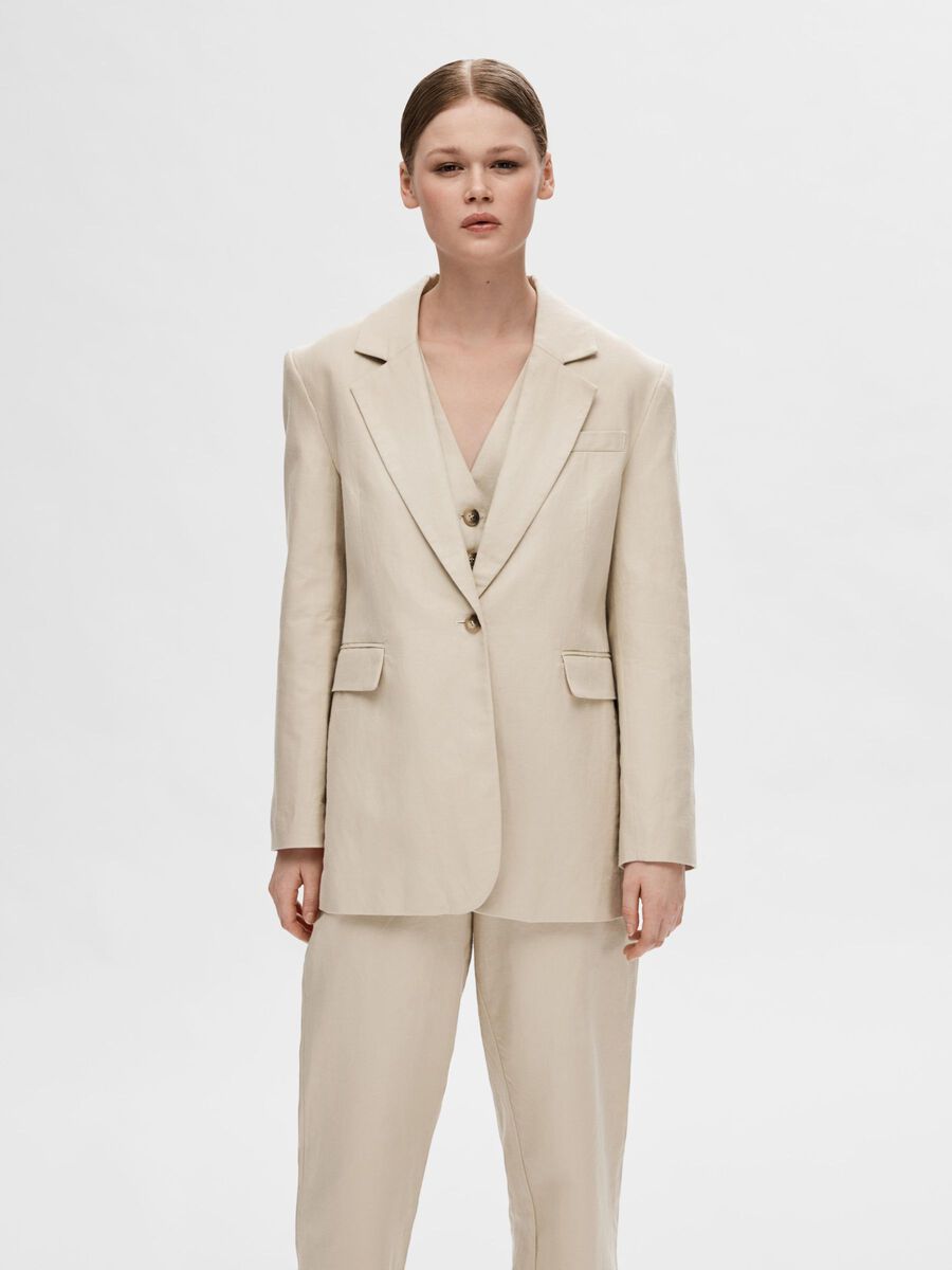 Selected SLIM FIT LEINENMIX BLAZER, Humus, highres - 16093139_Humus_003.jpg