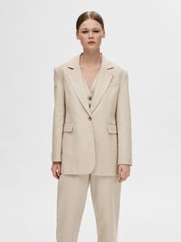 SLIM-FIT LINNENMIX BLAZER, Humus, highres