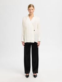 ASYMMETRIC LONG SLEEVED SHIRT, Gardenia, highres