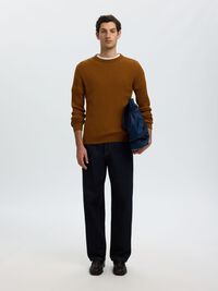 100% MERINO WOOL KNITTED PULLOVER, Monks Robe, highres