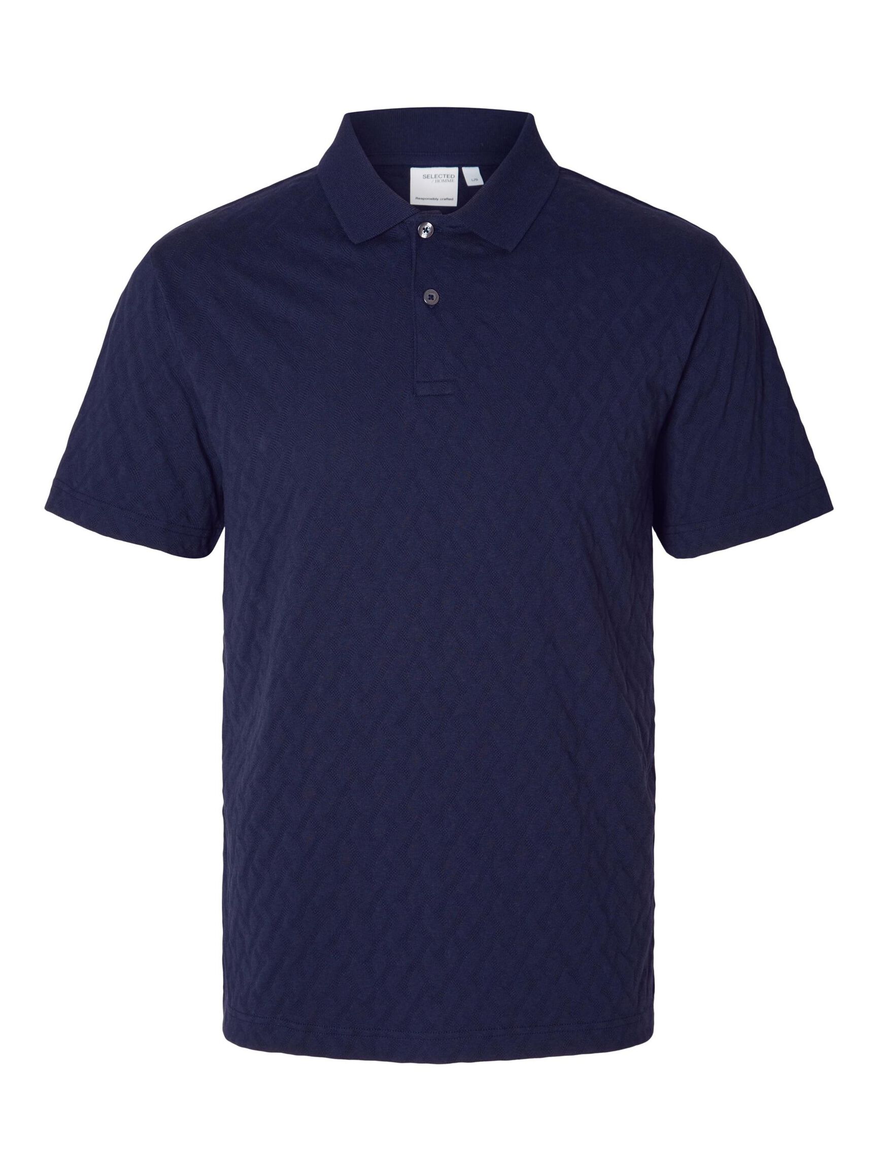 JACQUARD PRINT POLO SHIRT, Sky Captain, highres