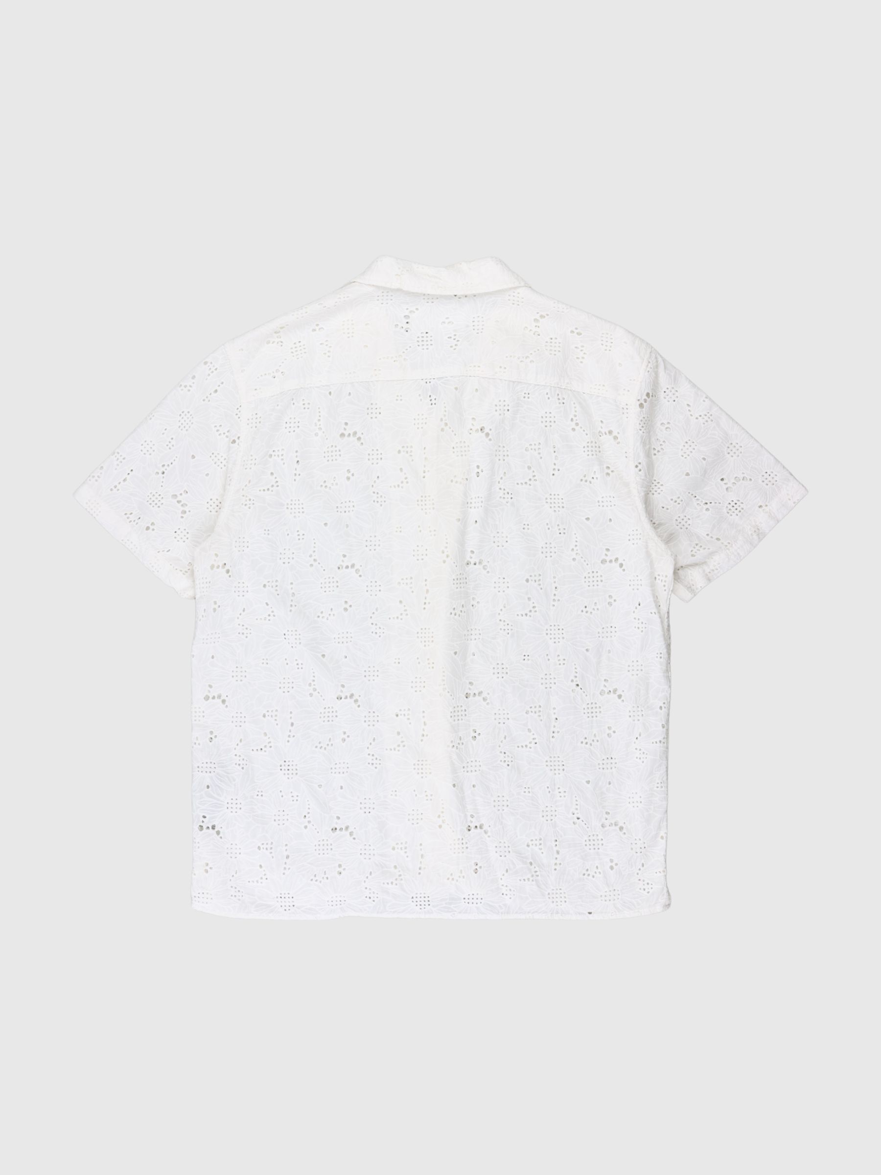 BRODERIE ANGLAISE KURZARMHEMD, Bright White, highres