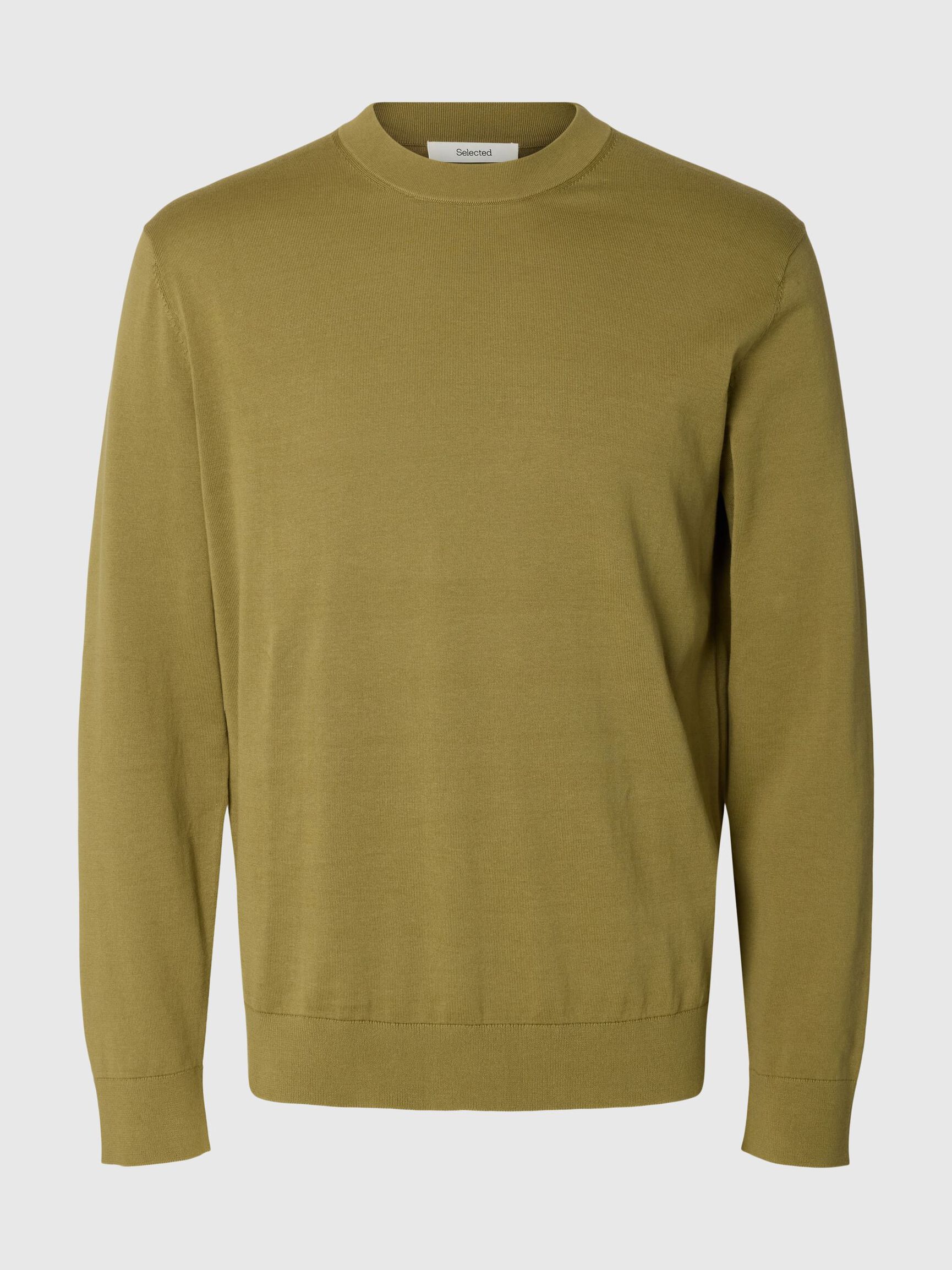 BAUMWOLL PULLOVER, Dried Herb, highres