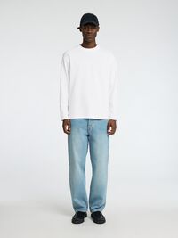 LOOSE FIT LANGÆRMET T-SHIRT, Bright White, highres