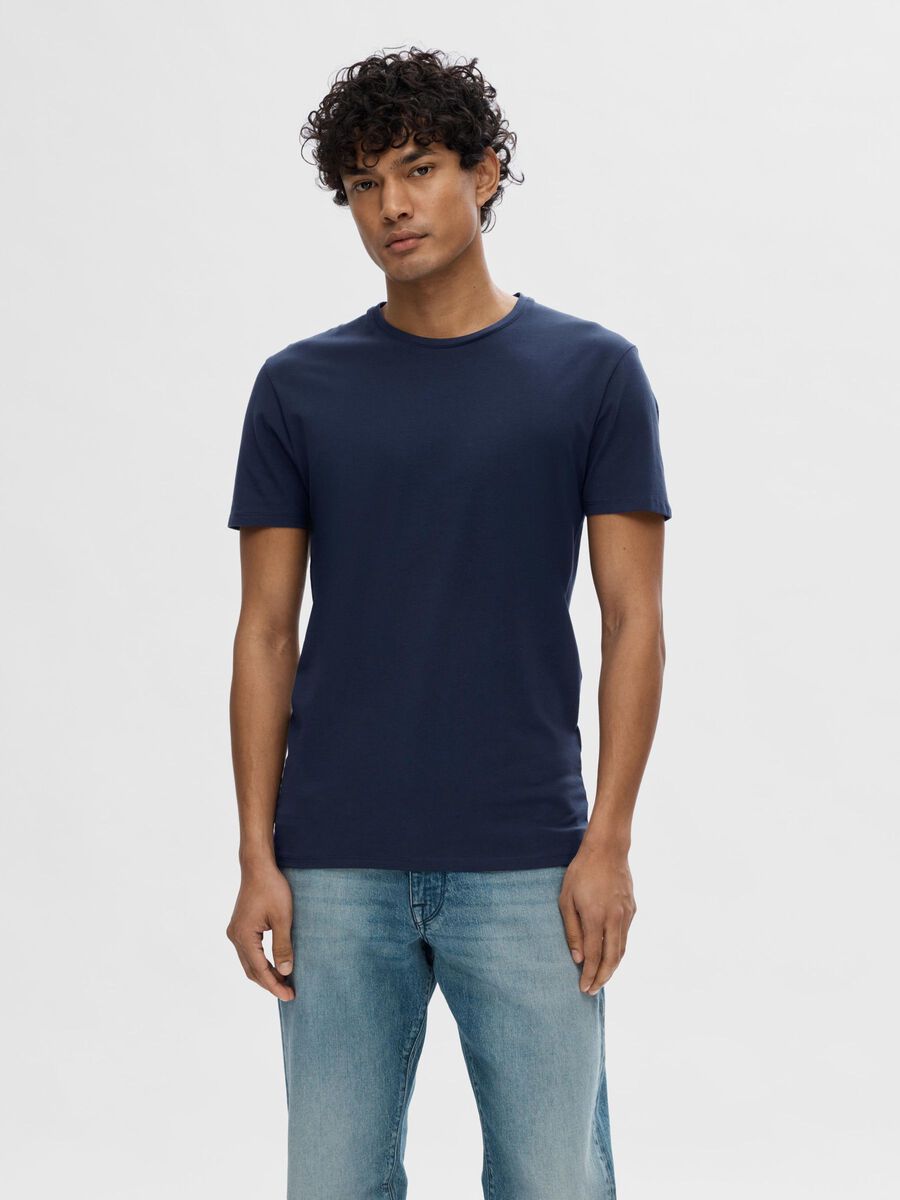 Selected SHORT-SLEEVED T-SHIRT, Navy Blazer, highres - 16073457_NavyBlazer_003.jpg