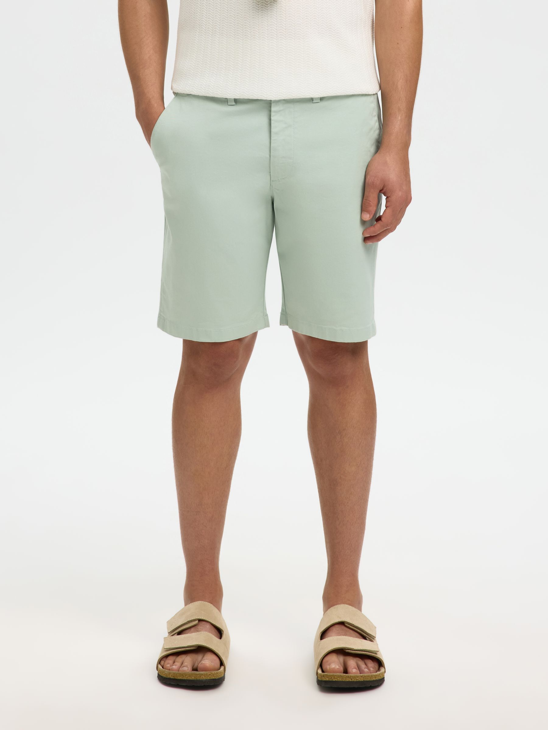 SLIM-FIT CHINOSHORTS, Aqua Gray, highres