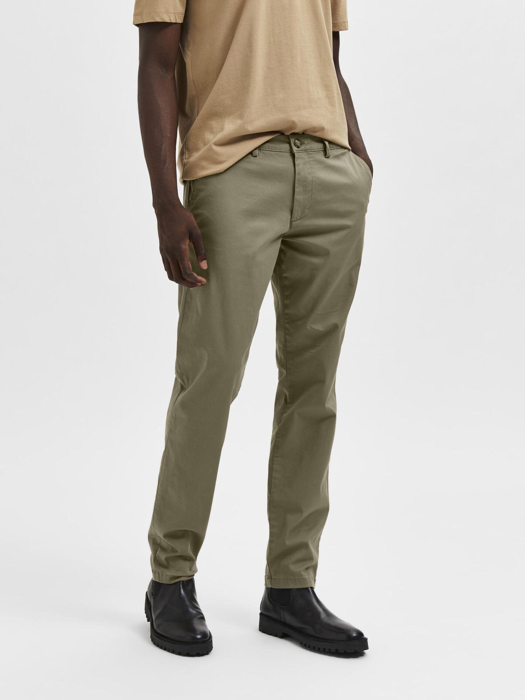 175 SLIM FIT FLEX CHINOS, Ermine, highres