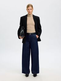 EXTRA WIDE FIT HIGH WAISTED JEANS, Dark Blue Denim, highres