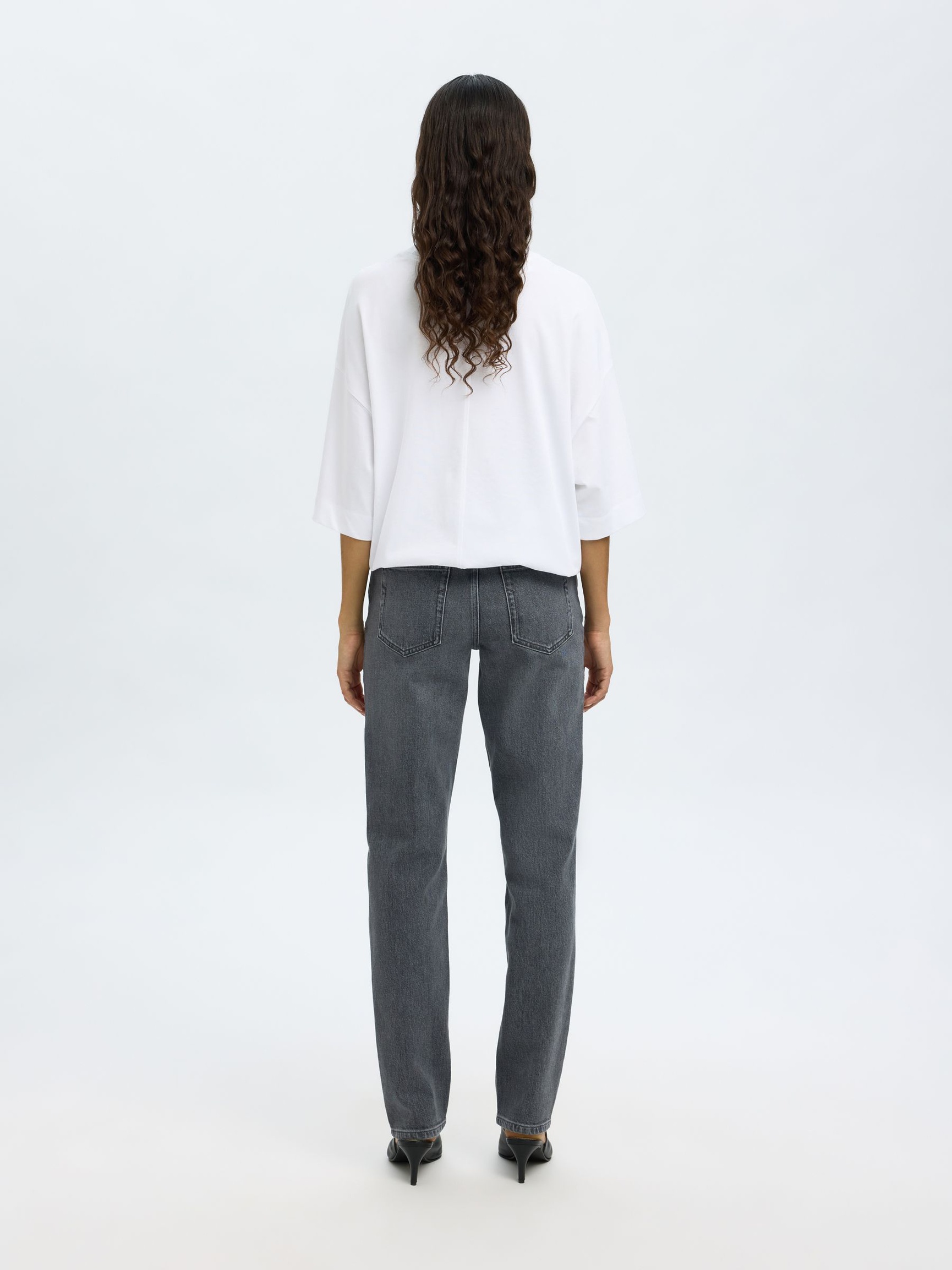 MID WAIST SLIM JEANS MED TAPERED FIT, Medium Grey Denim, highres