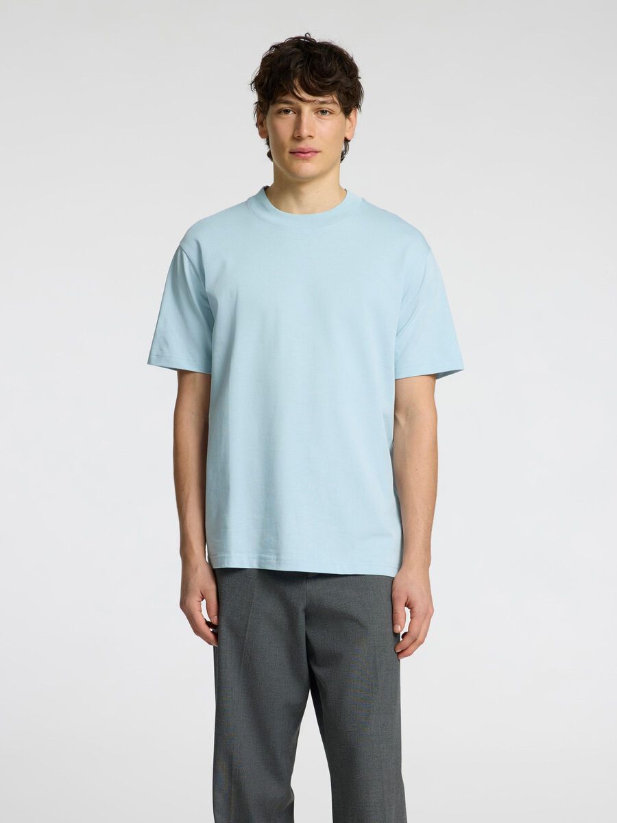 Selected KORTE MOUW RELAXED FIT T-SHIRT, Winter Sky, highres - 16077385_WinterSky_003.jpg
