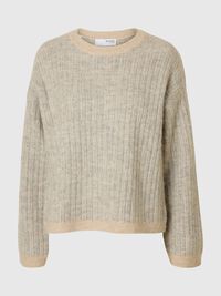 WOOL BLEND KNITTED JUMPER, Birch, highres