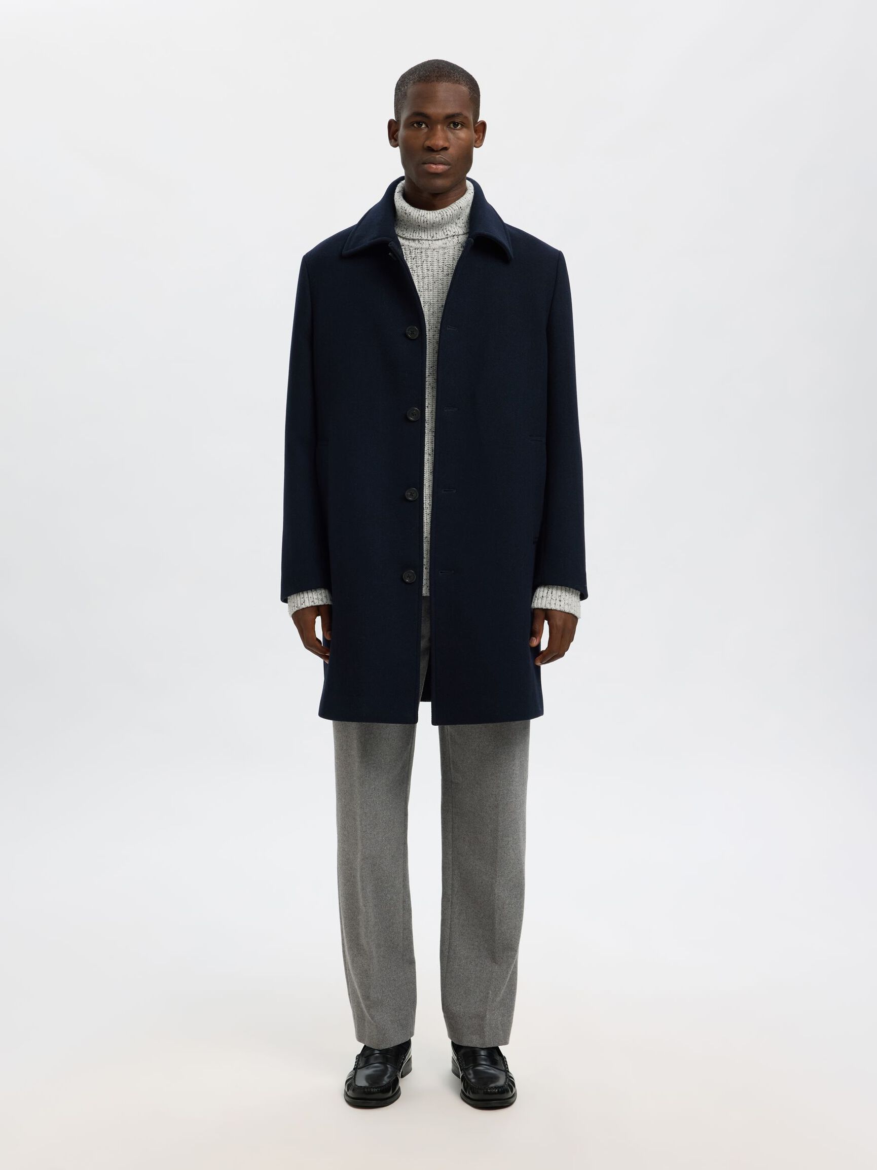 WOOL BLEND KNITTED PULLOVER, Moonstruck, highres