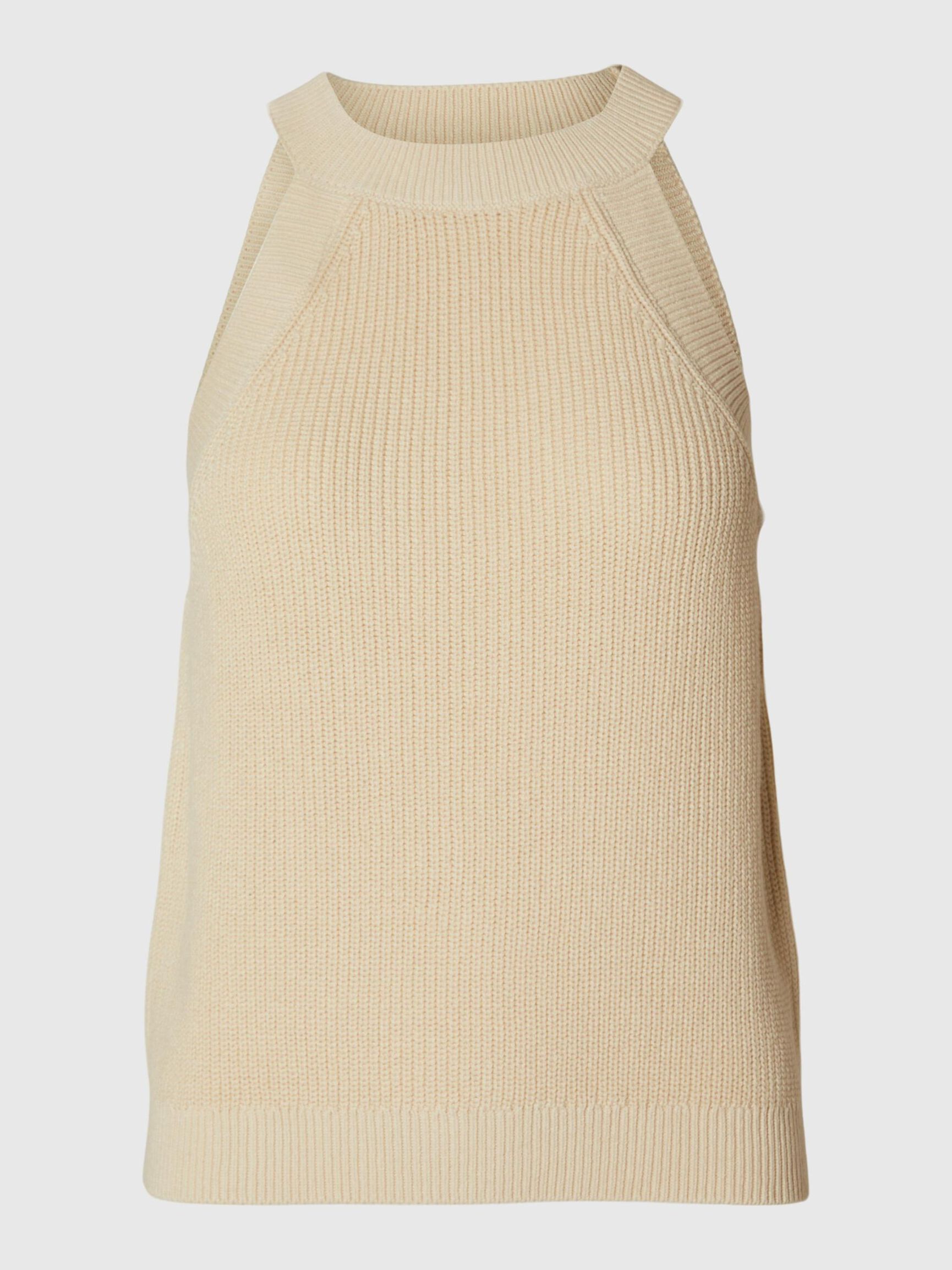 KNITTED HALTERNECK TOP, Birch, highres