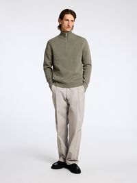 HALF-ZIP PULLOVER, Vetiver, highres