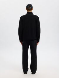 100% WOLL STRICKJACKE MIT REISSVERSCHLUSS, Black, highres