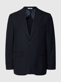 REGULAR FIT WOLLMIX BLAZER, Dark Navy, highres