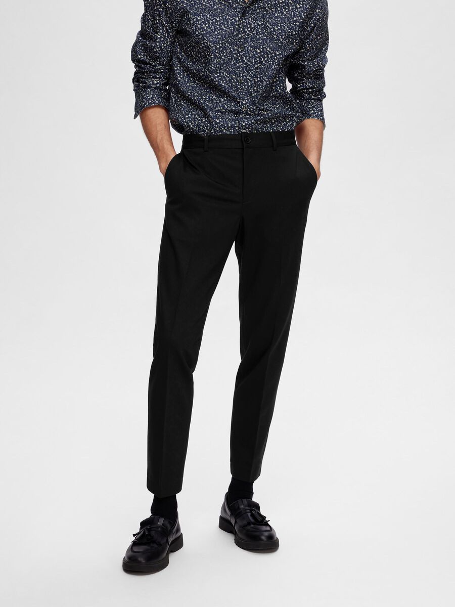 Selected VISCOSE BLEND SLIM FIT SUIT TROUSERS, Black, highres - 16092485_Black_003.jpg