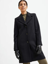 EINREIHIGER MANTEL, Black, highres