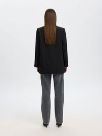 LANGE RELAXED FIT SINGLE-BREASTED BLAZER, Black, highres