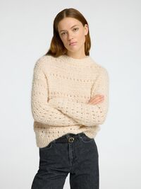 HÄKEL-LOOK PULLOVER, Birch, highres