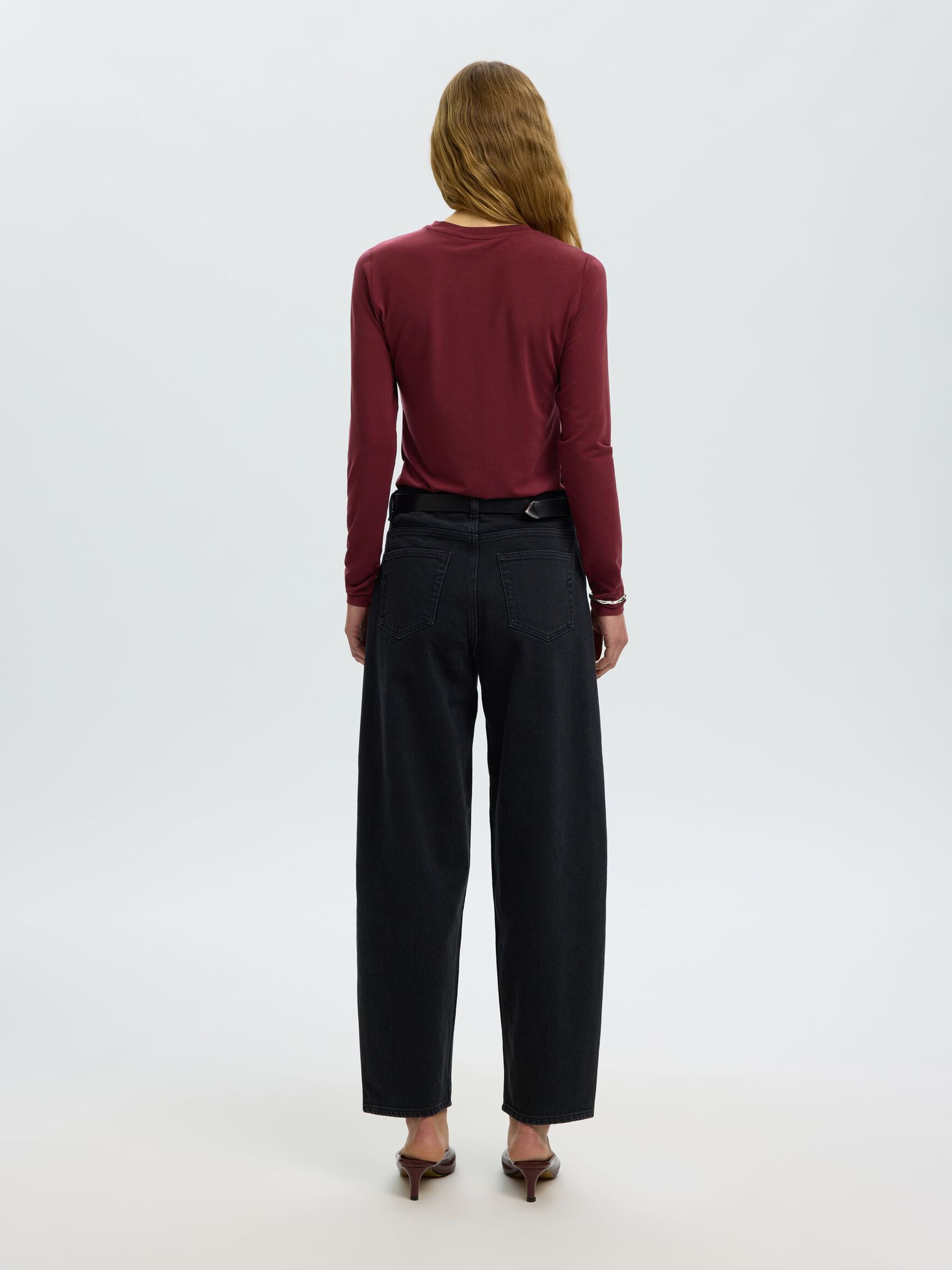 BASIC LANGARMSHIRT, Tawny Port, highres