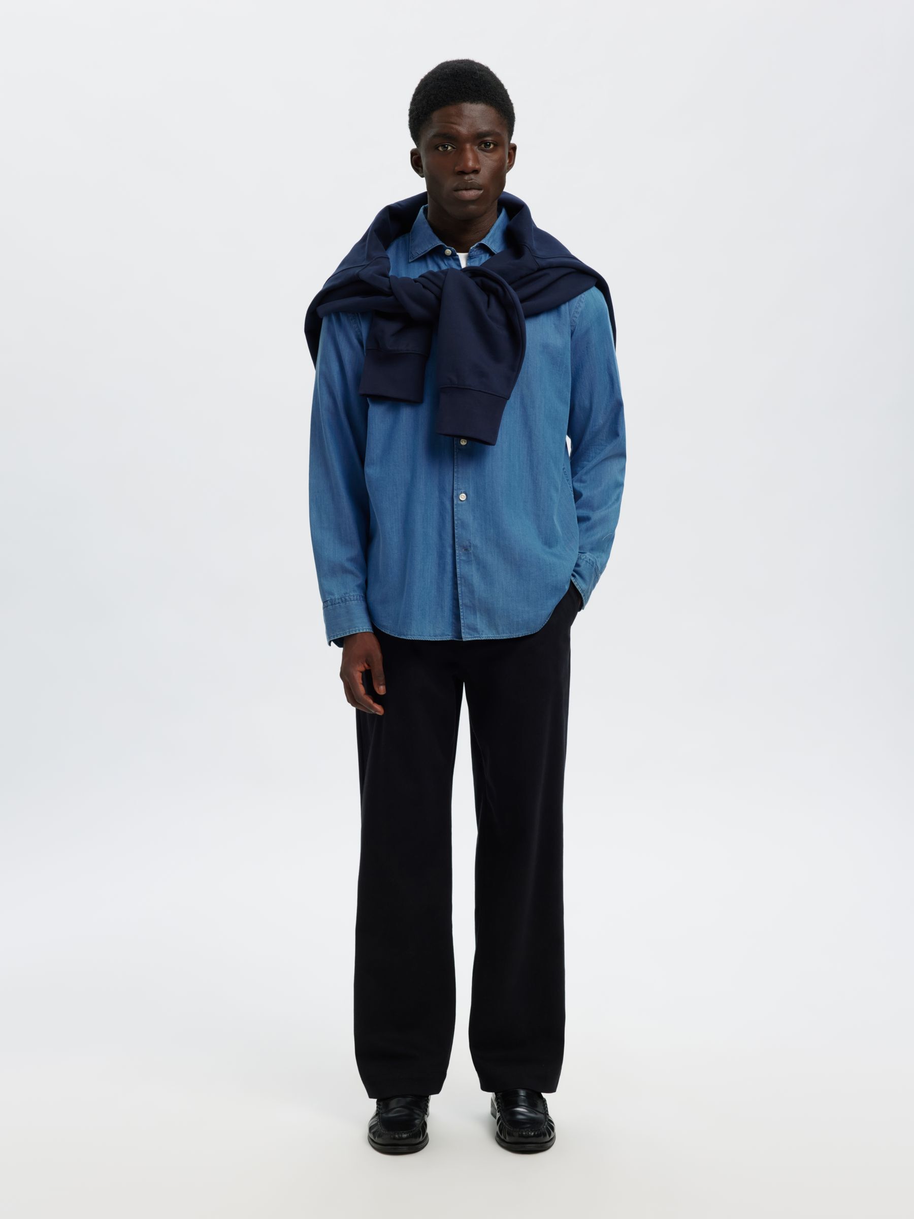 REGULAR FIT JEANSHEMD, Medium Blue Denim, highres