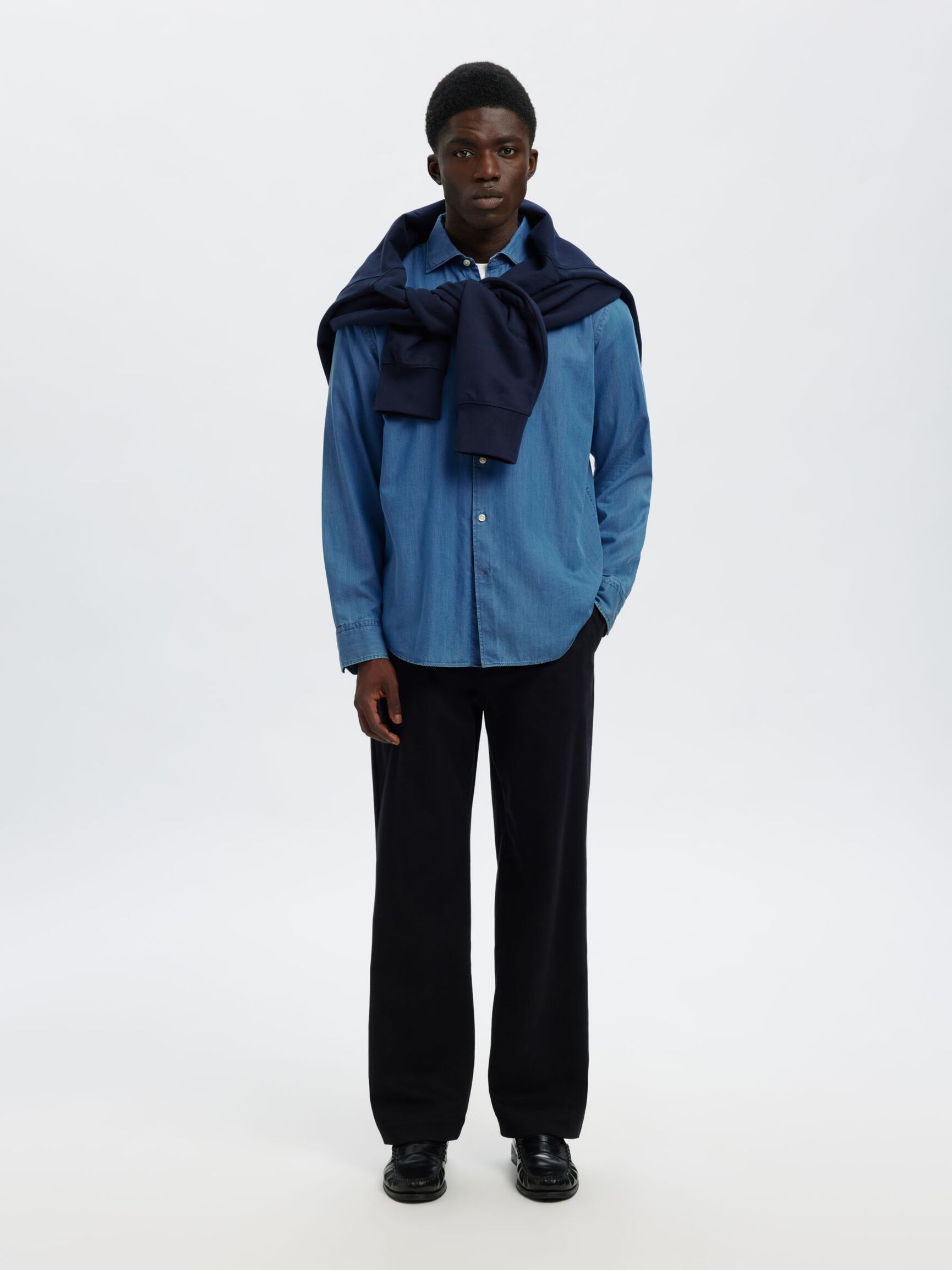 REGULAR FIT JEANSHEMD, Medium Blue Denim, highres