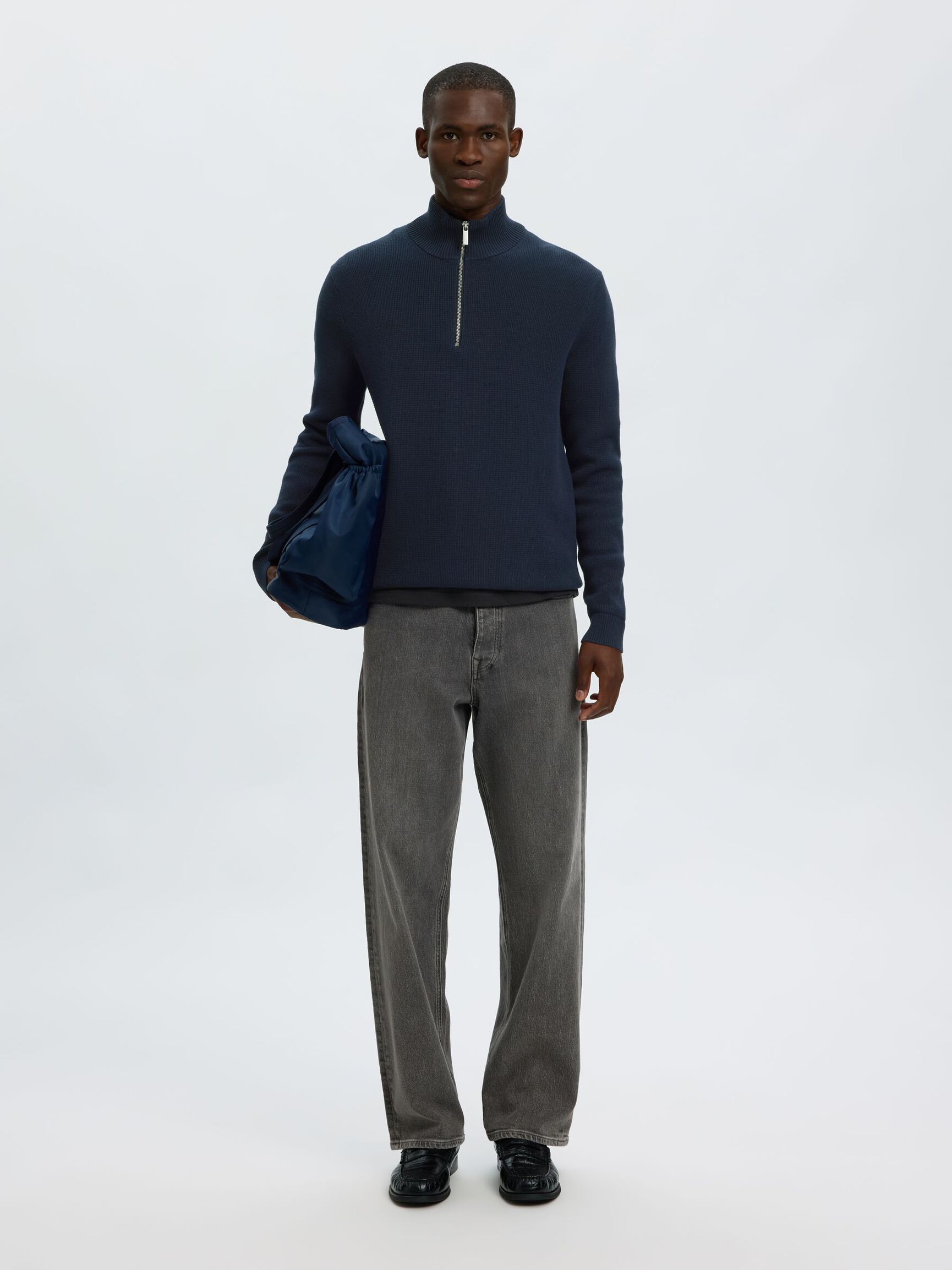 HALF-ZIP PULLOVER, Sky Captain, highres