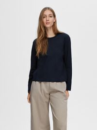 LONG-SLEEVED BOXY T-SHIRT, Dark Sapphire, highres
