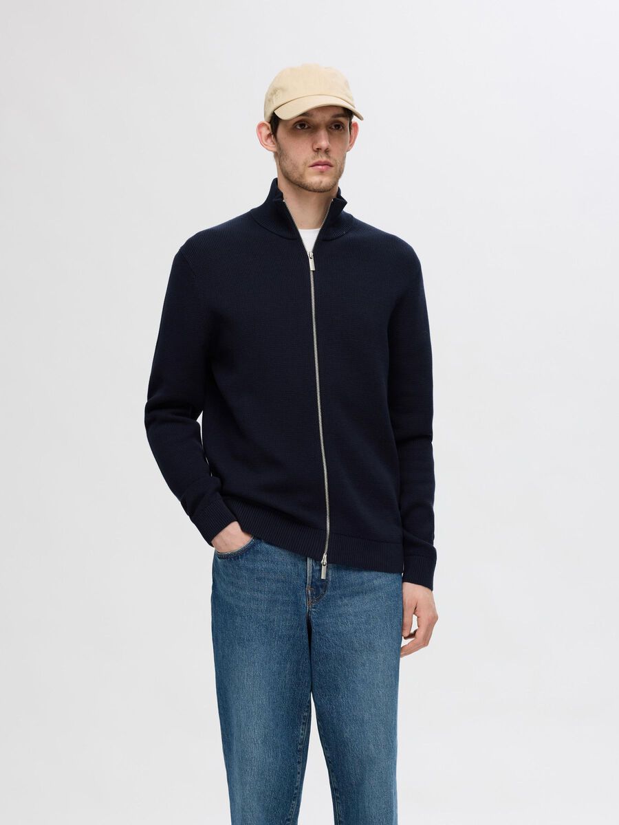 Selected HIGH NECK REISSVERSCHLUSS STRICKJACKE, Sky Captain, highres - 16096883_SkyCaptain_003.jpg