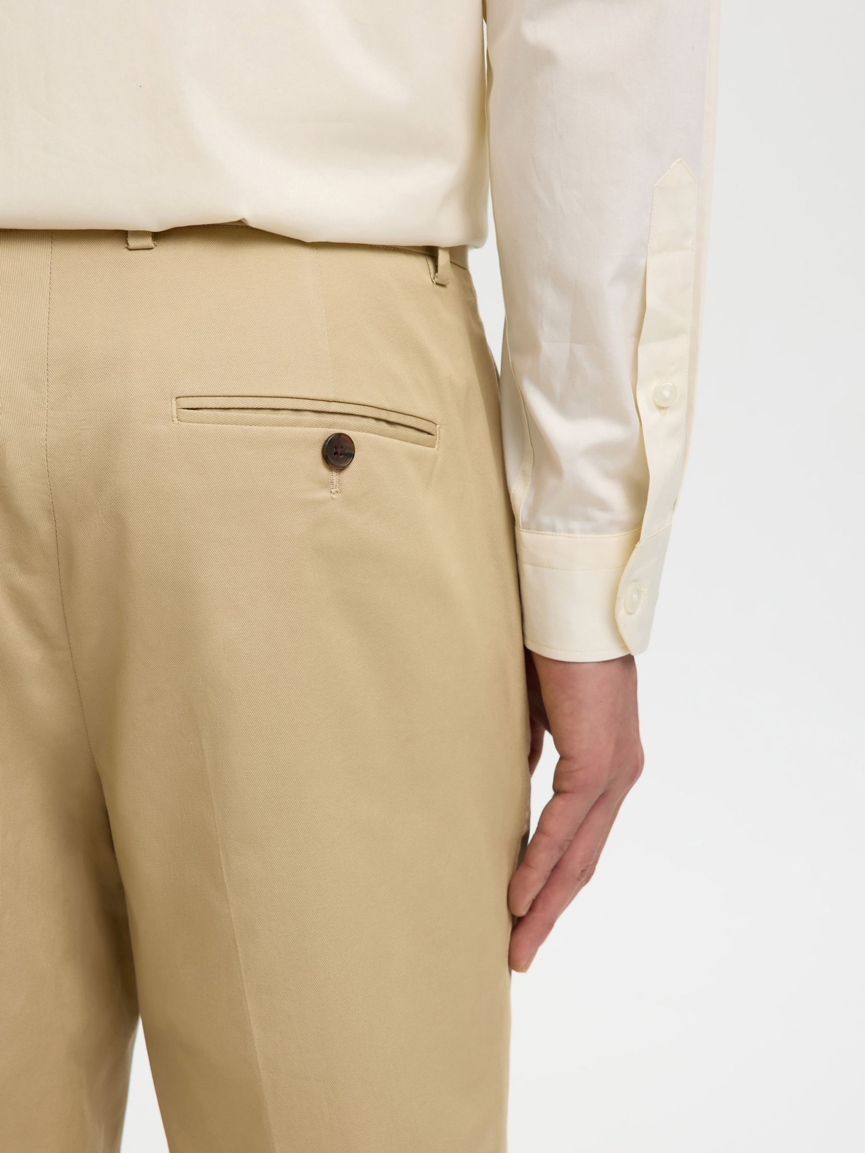 COUPE CLASSIQUE EN COTON PANTALON, Chinchilla, highres