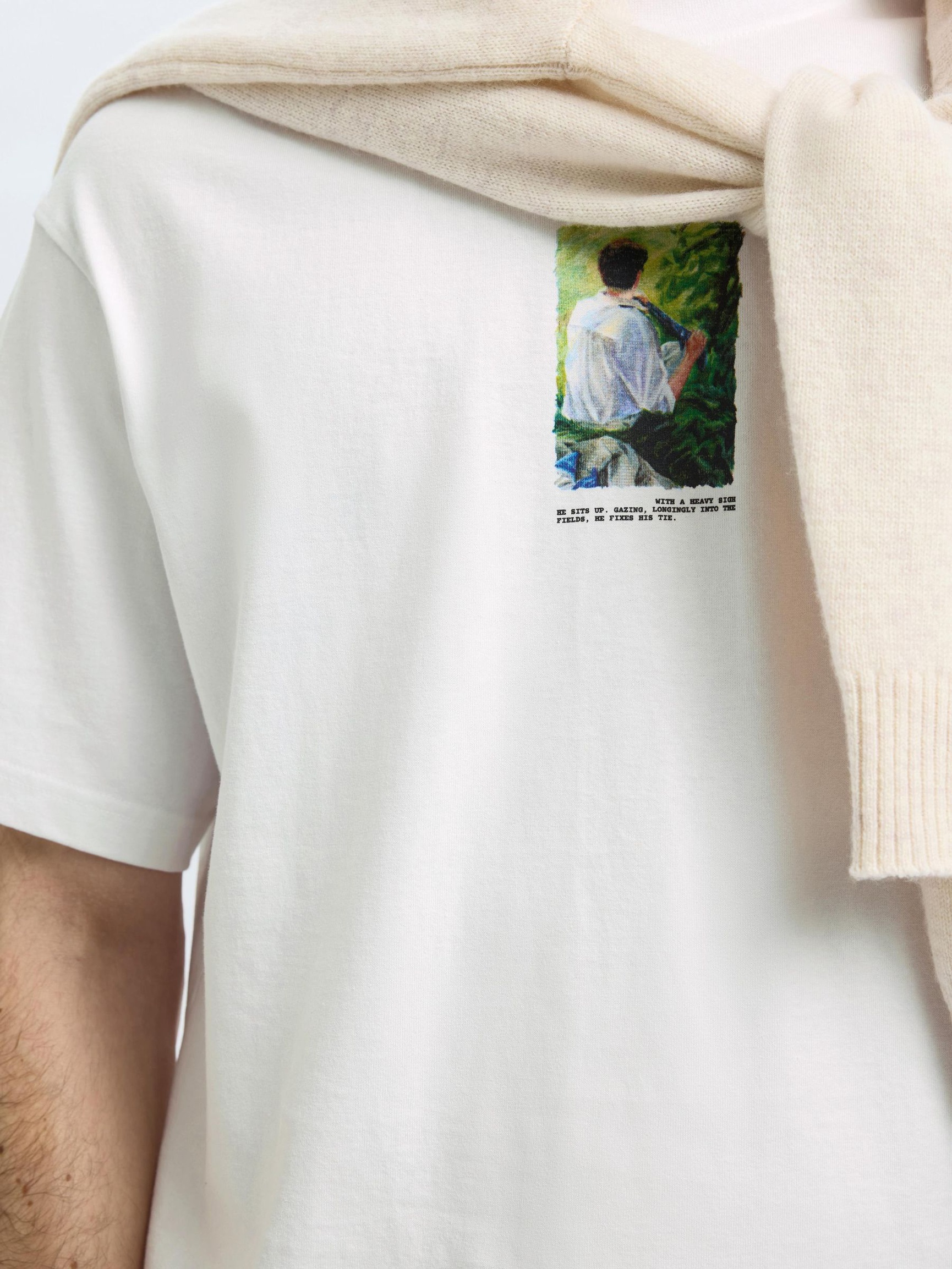 BEDRUKT T-SHIRT MET RONDE HALS, Bright White, highres