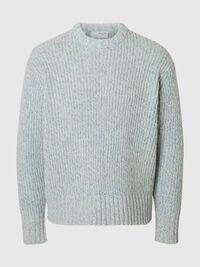 WOLLMIX PULLOVER MIT RUNDHALSAUSSCHNITT, Cashmere Blue, highres