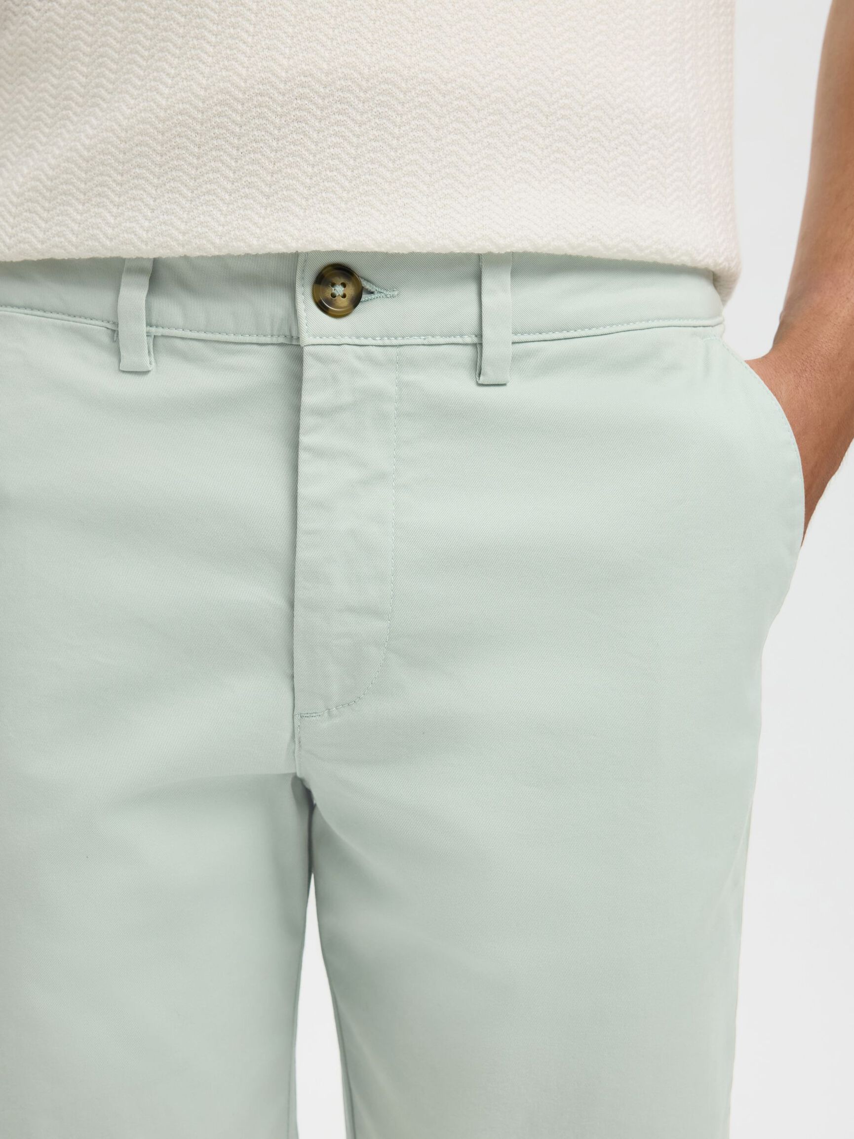 SLIM-FIT CHINOSHORTS, Aqua Gray, highres